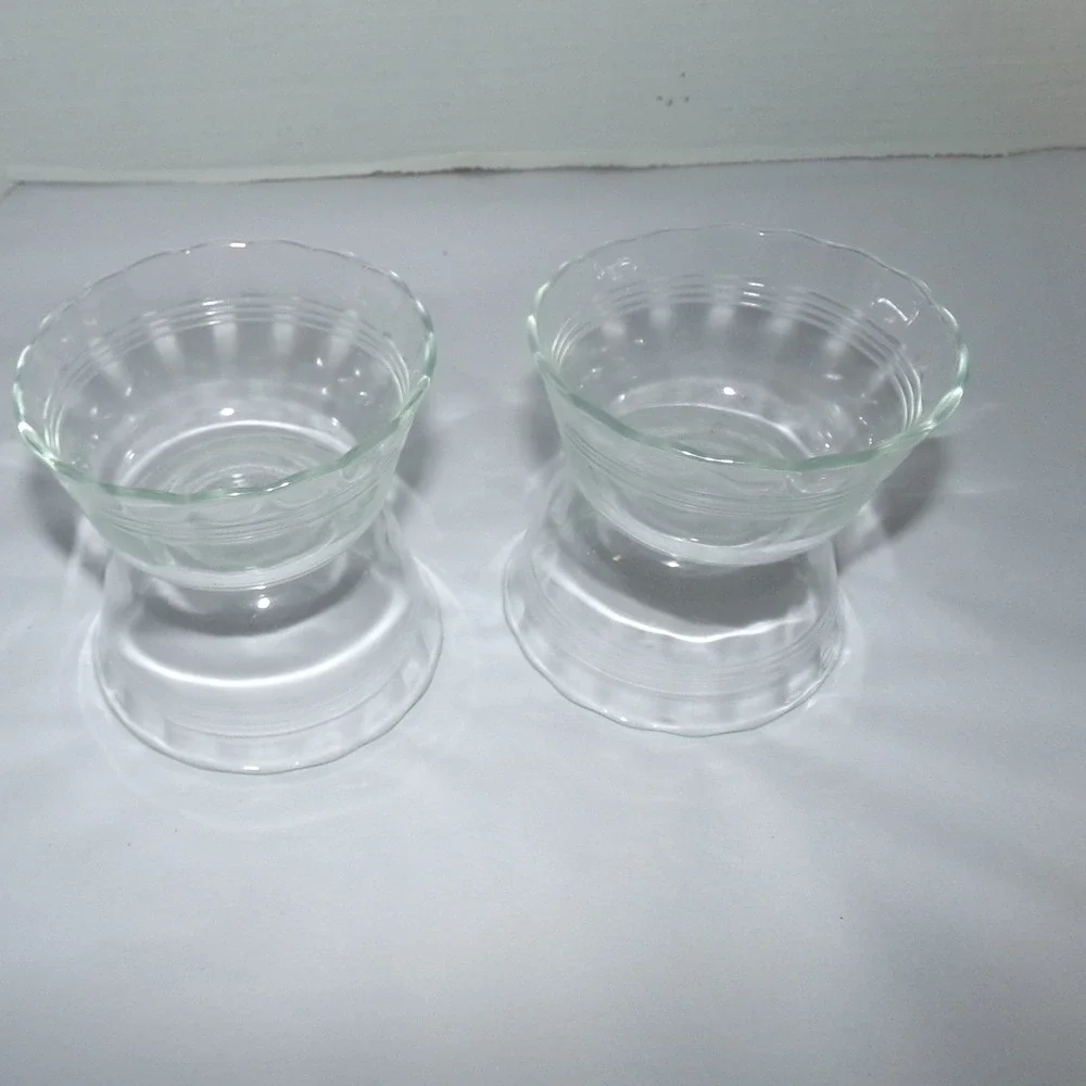Pyrex 6oz  Set of 8 Glass Custard Cups Ramekins Model 463 Scalloped Rim